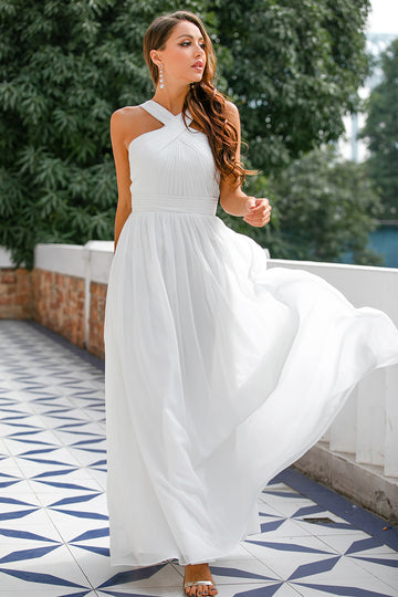 Ruffle Cross V-neck Bridesmaid Dress